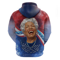 Maya Angelou Zip Hoodie Inspirational Life Mission Quote Celebration of Joy Passion and Compassion - Wonder Print Shop