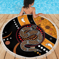 Aboriginal Snake Pattern Dot Art Beach Blanket - Wonder Print Shop