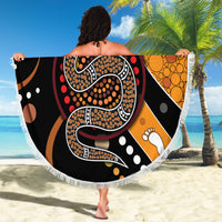 Aboriginal Snake Pattern Dot Art Beach Blanket - Wonder Print Shop