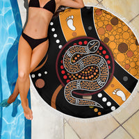 Aboriginal Snake Pattern Dot Art Beach Blanket - Wonder Print Shop