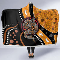 Aboriginal Snake Pattern Dot Art Hooded Blanket