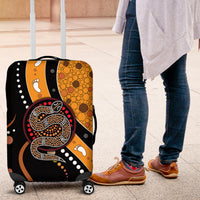 Aboriginal Snake Pattern Dot Art Luggage Cover - Wonder Print Shop