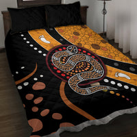 Aboriginal Snake Pattern Dot Art Quilt Bed Set - Wonder Print Shop