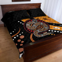 Aboriginal Snake Pattern Dot Art Quilt Bed Set - Wonder Print Shop