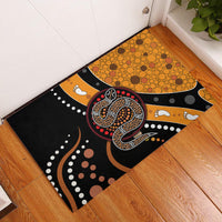 Aboriginal Snake Pattern Dot Art Rubber Doormat - Wonder Print Shop