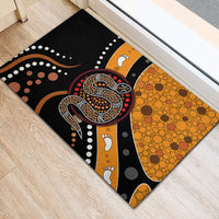 Aboriginal Snake Pattern Dot Art Rubber Doormat - Wonder Print Shop