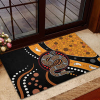 Aboriginal Snake Pattern Dot Art Rubber Doormat - Wonder Print Shop