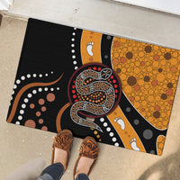 Aboriginal Snake Pattern Dot Art Rubber Doormat - Wonder Print Shop