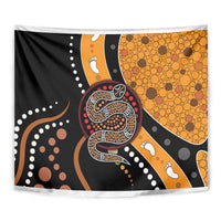 Aboriginal Snake Pattern Dot Art Tapestry - Wonder Print Shop