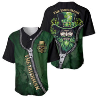 The Irish Man 3D Zip Art Baseball Jersey - Wonder Print Shop
