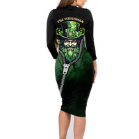 The Irish Man 3D Zip Art Family Matching Long Sleeve Bodycon Dress and Hawaiian Shirt - Wonder Print Shop