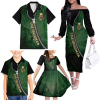 The Irish Man 3D Zip Art Family Matching Off Shoulder Long Sleeve Dress and Hawaiian Shirt - Wonder Print Shop