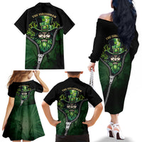 The Irish Man 3D Zip Art Family Matching Off Shoulder Long Sleeve Dress and Hawaiian Shirt - Wonder Print Shop