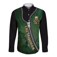 The Irish Man 3D Zip Art Long Sleeve Button Shirt - Wonder Print Shop