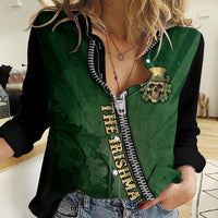 The Irish Man 3D Zip Art Women Casual Shirt - Wonder Print Shop