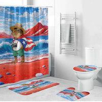Coqui Frog Puerto Rico Flag Bathroom Set Taino Boricua Puerto Rican