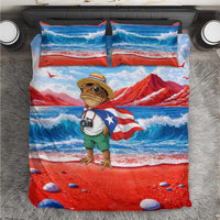 Coqui Frog Puerto Rico Flag Bedding Set Taino Boricua Puerto Rican