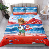 Coqui Frog Puerto Rico Flag Bedding Set Taino Boricua Puerto Rican