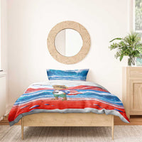 Coqui Frog Puerto Rico Flag Bedding Set Taino Boricua Puerto Rican