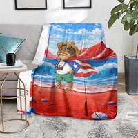 Coqui Frog Puerto Rico Flag Blanket Taino Boricua Puerto Rican