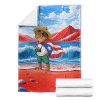 Coqui Frog Puerto Rico Flag Blanket Taino Boricua Puerto Rican