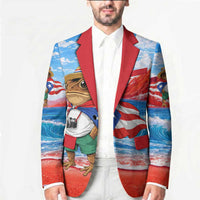 Coqui Frog Puerto Rico Flag Blazer Taino Boricua Puerto Rican