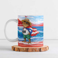 Coqui Frog Puerto Rico Flag Ceramic Mug Taino Boricua Puerto Rican