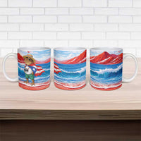 Coqui Frog Puerto Rico Flag Ceramic Mug Taino Boricua Puerto Rican