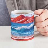 Coqui Frog Puerto Rico Flag Ceramic Mug Taino Boricua Puerto Rican