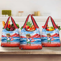 Coqui Frog Puerto Rico Flag Grocery Bag Taino Boricua Puerto Rican