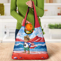 Coqui Frog Puerto Rico Flag Grocery Bag Taino Boricua Puerto Rican
