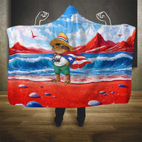 Coqui Frog Puerto Rico Flag Hooded Blanket Taino Boricua Puerto Rican