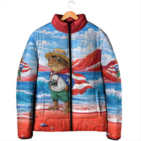 Coqui Frog Puerto Rico Flag Padded Jacket Taino Boricua Puerto Rican