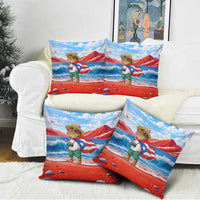 Coqui Frog Puerto Rico Flag Pillow Cover Taino Boricua Puerto Rican