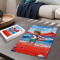 Coqui Frog Puerto Rico Flag Puzzle Taino Boricua Puerto Rican