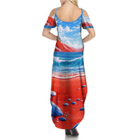 Coqui Frog Puerto Rico Flag Summer Maxi Dress Taino Boricua Puerto Rican