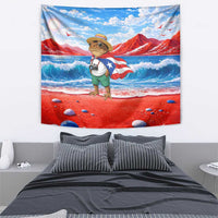 Coqui Frog Puerto Rico Flag Tapestry Taino Boricua Puerto Rican