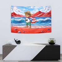 Coqui Frog Puerto Rico Flag Tapestry Taino Boricua Puerto Rican