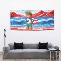 Coqui Frog Puerto Rico Flag Tapestry Taino Boricua Puerto Rican