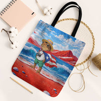 Coqui Frog Puerto Rico Flag Tote Bag Taino Boricua Puerto Rican