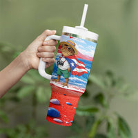 Coqui Frog Puerto Rico Flag Tumbler With Handle Taino Boricua Puerto Rican
