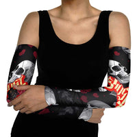 Ghost Valentine Arm Sleeves with Rockets Skull Heart Pattern