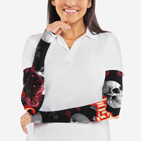 Ghost Valentine Arm Sleeves with Rockets Skull Heart Pattern