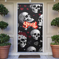 Ghost Valentine Door Cover with Rockets Skull Heart Pattern