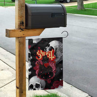 Ghost Valentine Garden Flag with Rockets Skull Heart Pattern