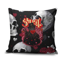 Ghost Valentine Pillow Cover with Rockets Skull Heart Pattern