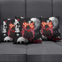 Ghost Valentine Pillow Cover with Rockets Skull Heart Pattern