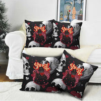 Ghost Valentine Pillow Cover with Rockets Skull Heart Pattern