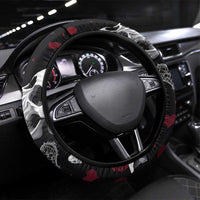Ghost Valentine Steering Wheel Cover with Rockets Skull Heart Pattern