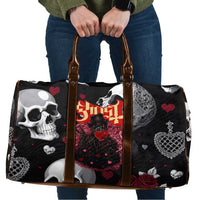 Ghost Valentine Travel Bag with Rockets Skull Heart Pattern